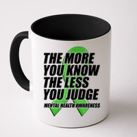 The More You Know The Less You Judge Mental Health Awareness Mug