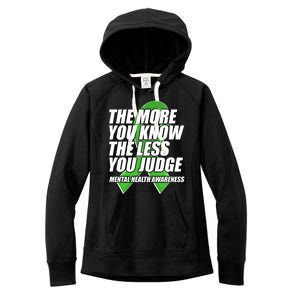 The More You Know The Less You Judge Mental Health Awareness Women's Fleece Hoodie