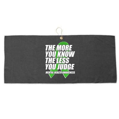 The More You Know The Less You Judge Mental Health Awareness Large Microfiber Waffle Golf Towel