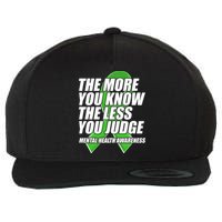 The More You Know The Less You Judge Mental Health Awareness Wool Snapback Cap