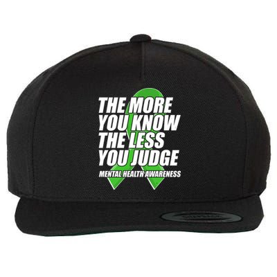 The More You Know The Less You Judge Mental Health Awareness Wool Snapback Cap