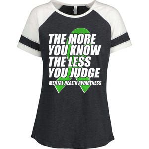 The More You Know The Less You Judge Mental Health Awareness Enza Ladies Jersey Colorblock Tee