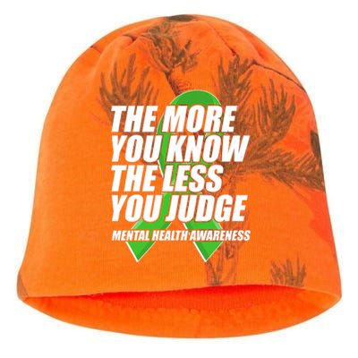 The More You Know The Less You Judge Mental Health Awareness Kati - Camo Knit Beanie