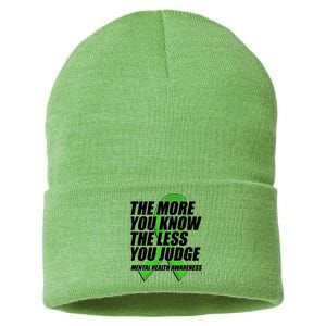 The More You Know The Less You Judge Mental Health Awareness Sustainable Knit Beanie