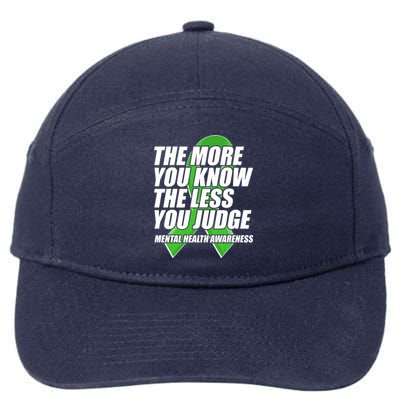 The More You Know The Less You Judge Mental Health Awareness 7-Panel Snapback Hat