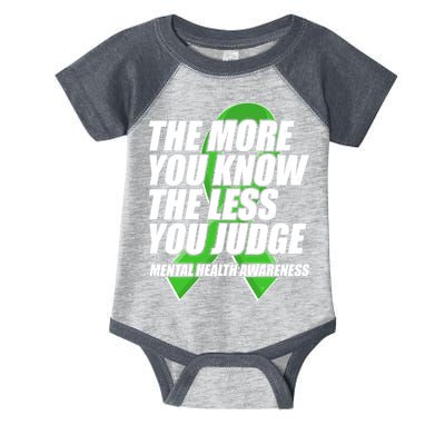 The More You Know The Less You Judge Mental Health Awareness Infant Baby Jersey Bodysuit