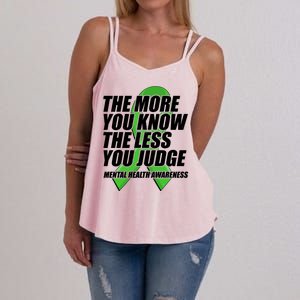 The More You Know The Less You Judge Mental Health Awareness Women's Strappy Tank