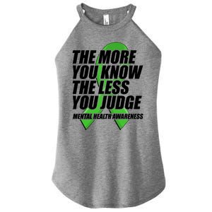 The More You Know The Less You Judge Mental Health Awareness Women's Perfect Tri Rocker Tank