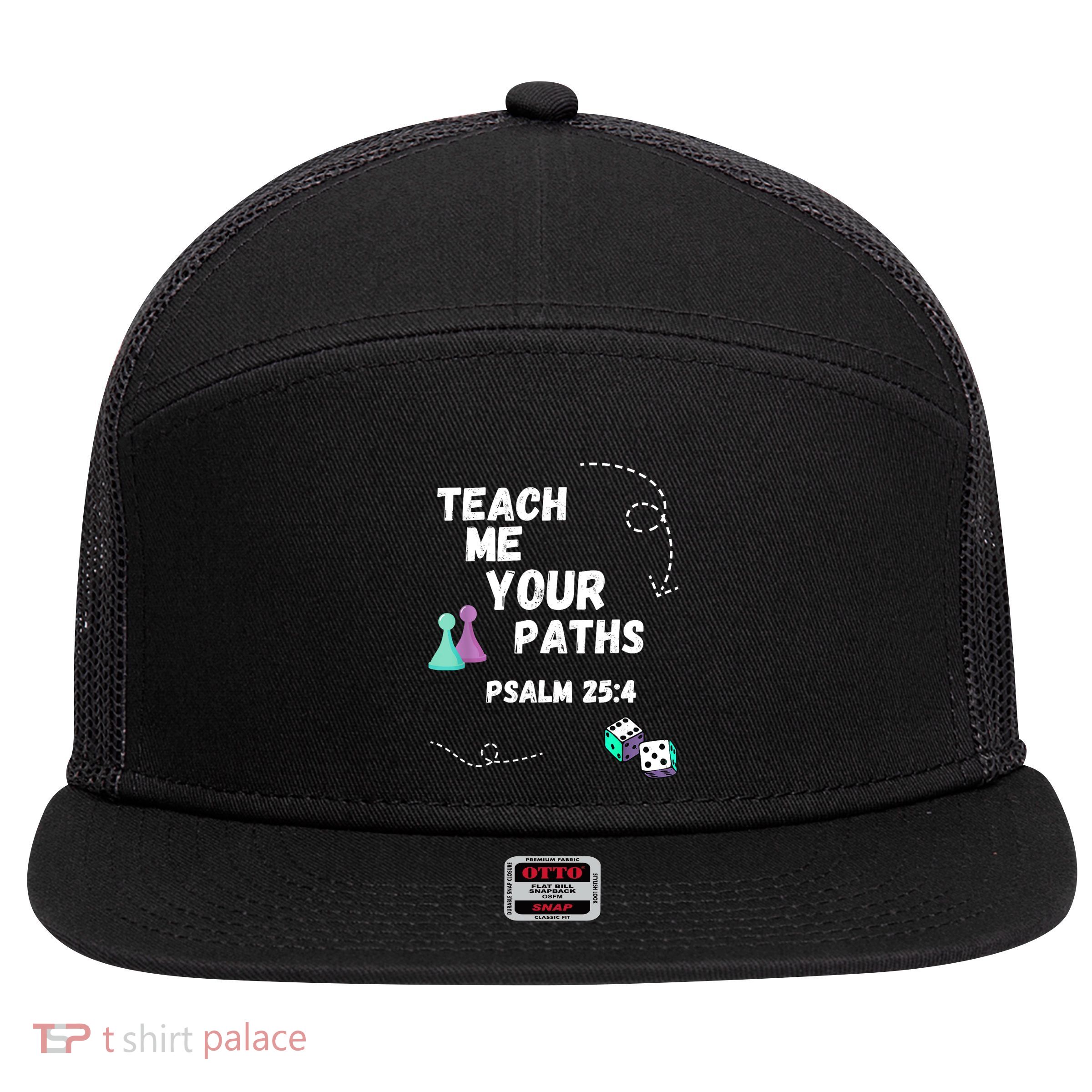 Teach Me Your Paths VBS 7 Panel Mesh Trucker Snapback Hat