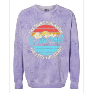 The More You Know The Less You Carry Retro Bushcraft Colorblast Crewneck Sweatshirt