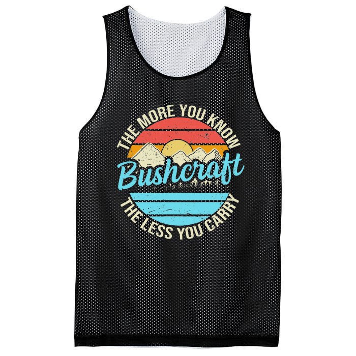 The More You Know The Less You Carry Retro Bushcraft Mesh Reversible Basketball Jersey Tank