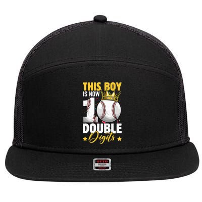 This Now 10 Double Digits Baseball 10 Years Old Birthday 7 Panel Mesh Trucker Snapback Hat