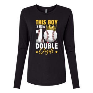 This Now 10 Double Digits Baseball 10 Years Old Birthday Womens Cotton Relaxed Long Sleeve T-Shirt