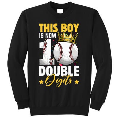 This Now 10 Double Digits Baseball 10 Years Old Birthday Sweatshirt