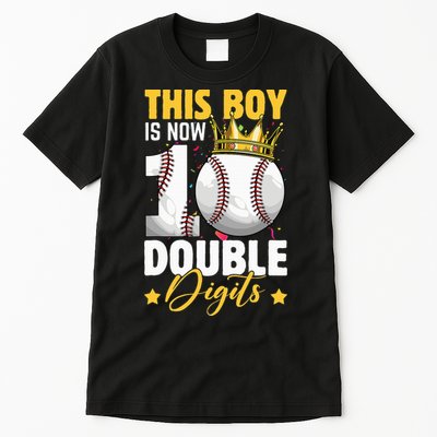 This Now 10 Double Digits Baseball 10 Years Old Birthday Tall T-Shirt