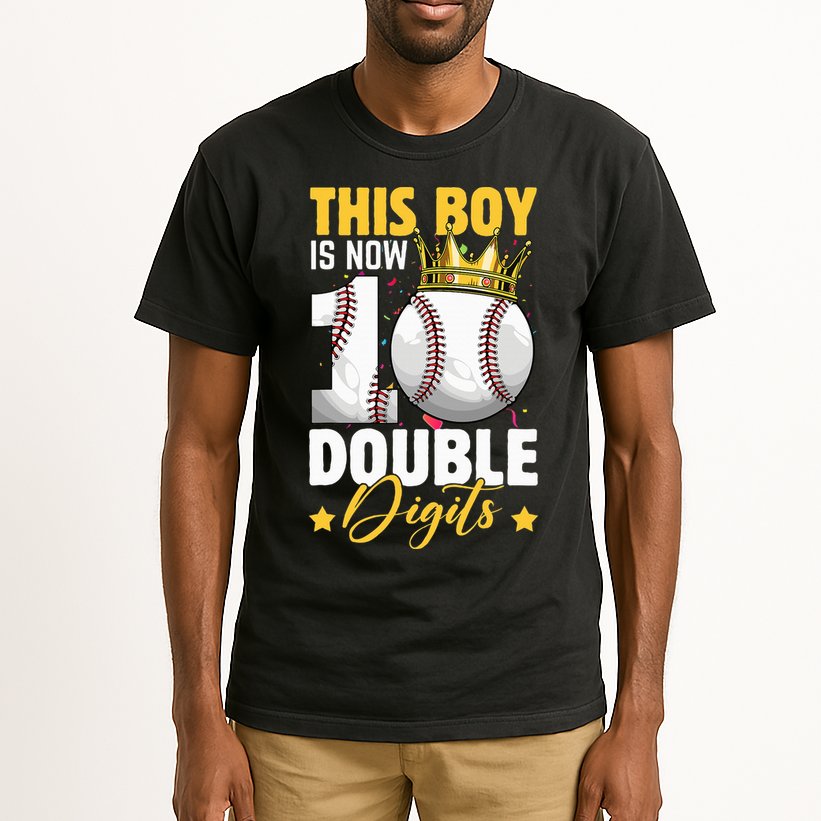 This Now 10 Double Digits Baseball 10 Years Old Birthday Tall T-Shirt