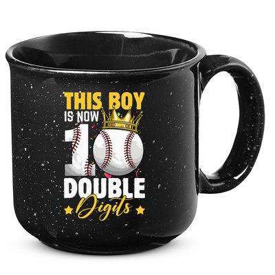 This Now 10 Double Digits Baseball 10 Years Old Birthday 15oz Campfire Ceramic Mug