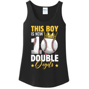 This Now 10 Double Digits Baseball 10 Years Old Birthday Ladies Essential Tank