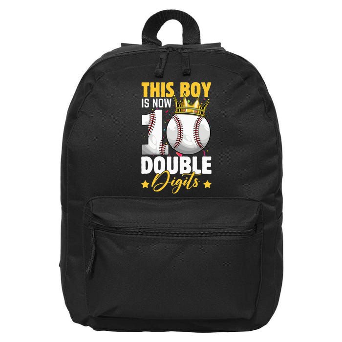 This Now 10 Double Digits Baseball 10 Years Old Birthday 16 in Basic Backpack