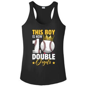 This Now 10 Double Digits Baseball 10 Years Old Birthday Ladies PosiCharge Competitor Racerback Tank