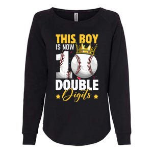 This Now 10 Double Digits Baseball 10 Years Old Birthday Womens California Wash Sweatshirt