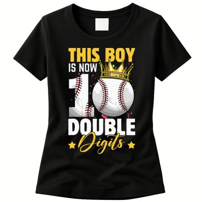 This Now 10 Double Digits Baseball 10 Years Old Birthday Womens T-Shirt