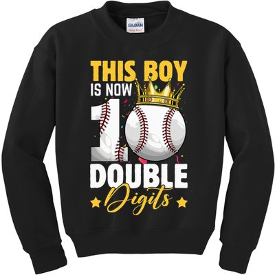 This Now 10 Double Digits Baseball 10 Years Old Birthday Kids Sweatshirt