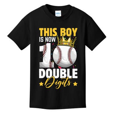 This Now 10 Double Digits Baseball 10 Years Old Birthday Kids T-Shirt