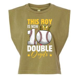 This Now 10 Double Digits Baseball 10 Years Old Birthday Garment-Dyed Women's Muscle Tee