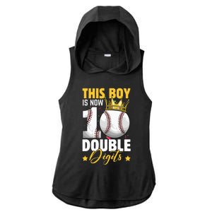 This Now 10 Double Digits Baseball 10 Years Old Birthday Ladies PosiCharge Tri-Blend Wicking Draft Hoodie Tank