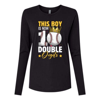 This Now 10 Double Digits Baseball 10 Years Old Birthday Womens Cotton Relaxed Long Sleeve T-Shirt