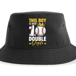 This Now 10 Double Digits Baseball 10 Years Old Birthday Sustainable Bucket Hat