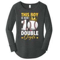 This Now 10 Double Digits Baseball 10 Years Old Birthday Women's Perfect Tri Tunic Long Sleeve Shirt