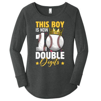 This Now 10 Double Digits Baseball 10 Years Old Birthday Women's Perfect Tri Tunic Long Sleeve Shirt