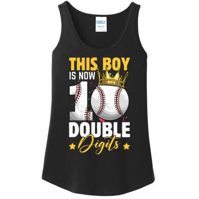 This Now 10 Double Digits Baseball 10 Years Old Birthday Ladies Essential Tank