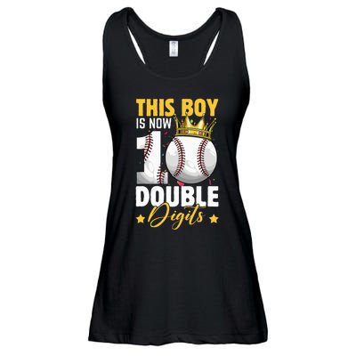 This Now 10 Double Digits Baseball 10 Years Old Birthday Ladies Essential Flowy Tank