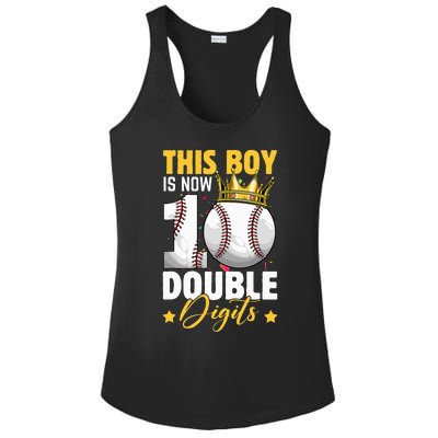 This Now 10 Double Digits Baseball 10 Years Old Birthday Ladies PosiCharge Competitor Racerback Tank