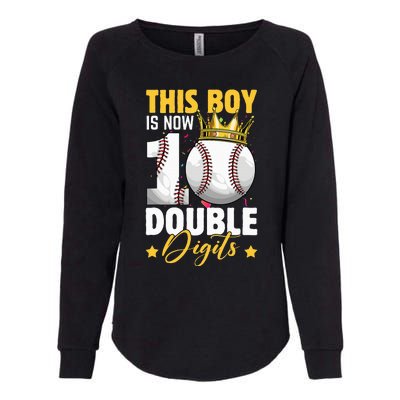 This Now 10 Double Digits Baseball 10 Years Old Birthday Womens California Wash Sweatshirt