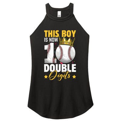 This Now 10 Double Digits Baseball 10 Years Old Birthday Women's Perfect Tri Rocker Tank