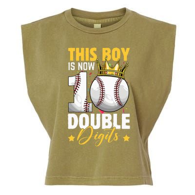 This Now 10 Double Digits Baseball 10 Years Old Birthday Garment-Dyed Women's Muscle Tee