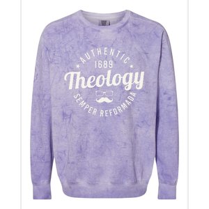 Theology Nerd 1689 Reformed Christian Seminary  Colorblast Crewneck Sweatshirt