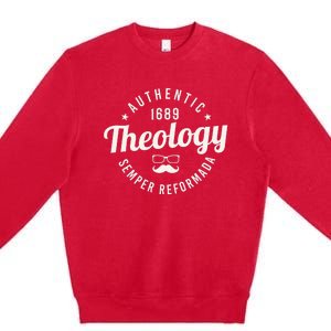 Theology Nerd 1689 Reformed Christian Seminary  Premium Crewneck Sweatshirt