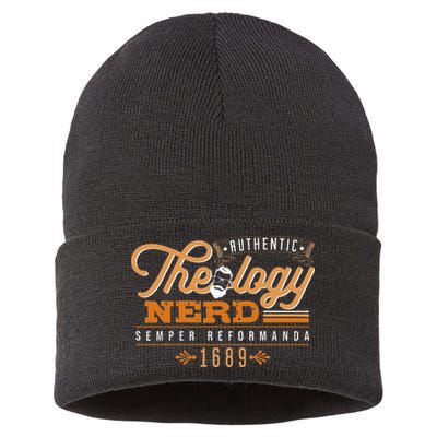 Theology Nerd 1689 Reformed Christian Seminary Sustainable Knit Beanie