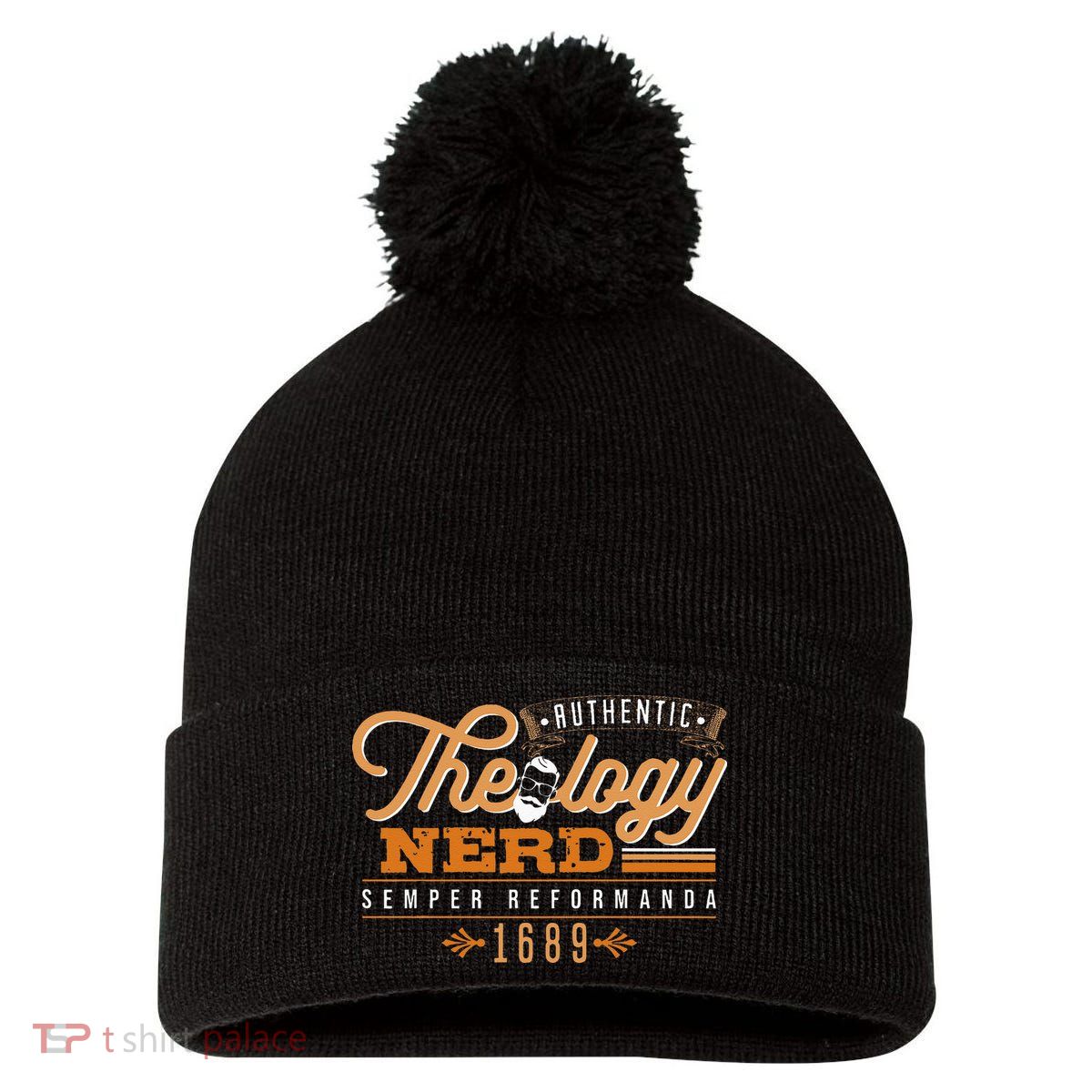 Theology Nerd 1689 Reformed Christian Seminary Pom Pom 12in Knit Beanie