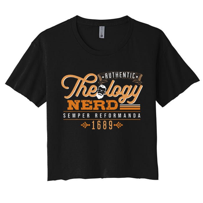 Theology Nerd 1689 Reformed Christian Seminary Women's Crop Top Tee