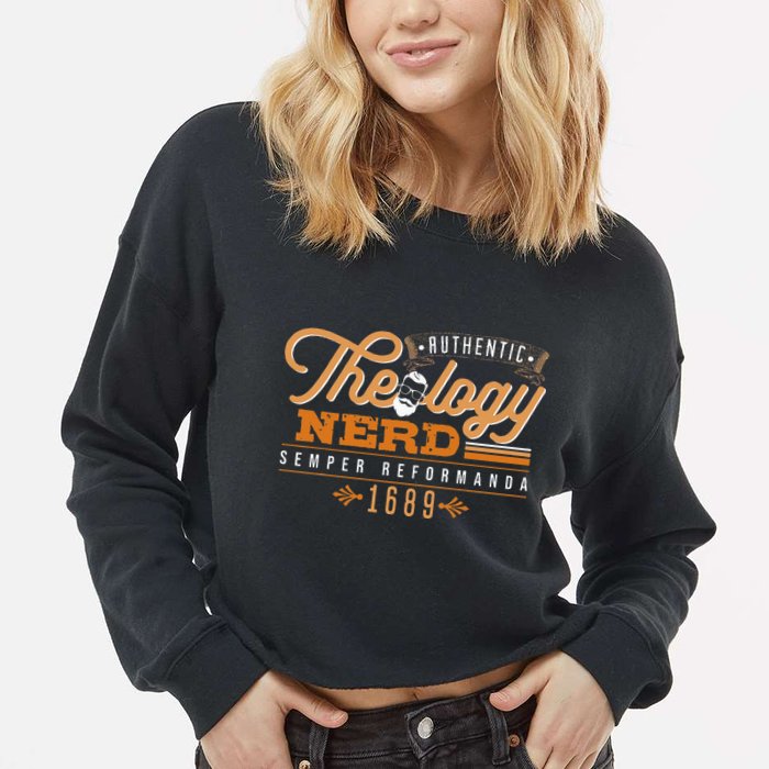 Theology Nerd 1689 Reformed Christian Seminary Cropped Pullover Crew