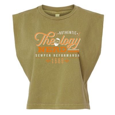 Theology Nerd 1689 Reformed Christian Seminary Garment-Dyed Women's Muscle Tee