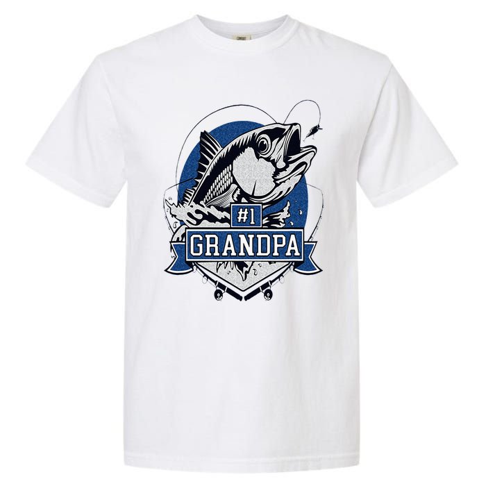 Trendy Number 1 Grandpa Fishing Logo Garment-Dyed Heavyweight T-Shirt