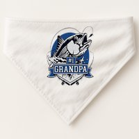 Trendy Number 1 Grandpa Fishing Logo USA-Made Doggie Bandana