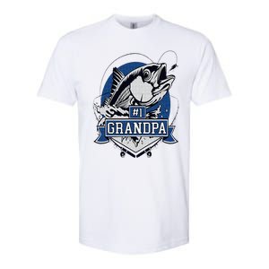 Trendy Number 1 Grandpa Fishing Logo Softstyle CVC T-Shirt